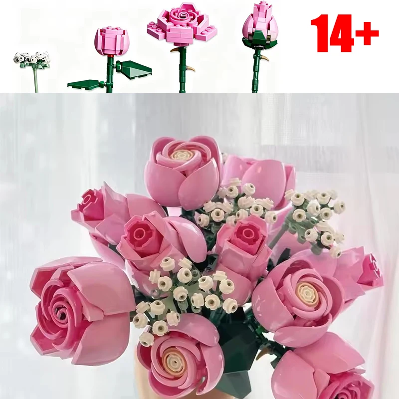 

В НАЛИЧИИ Набор строительных блоков «Роза» 10374, 789 деталей, идеально подходит для подарка девушке на День святого Валентина