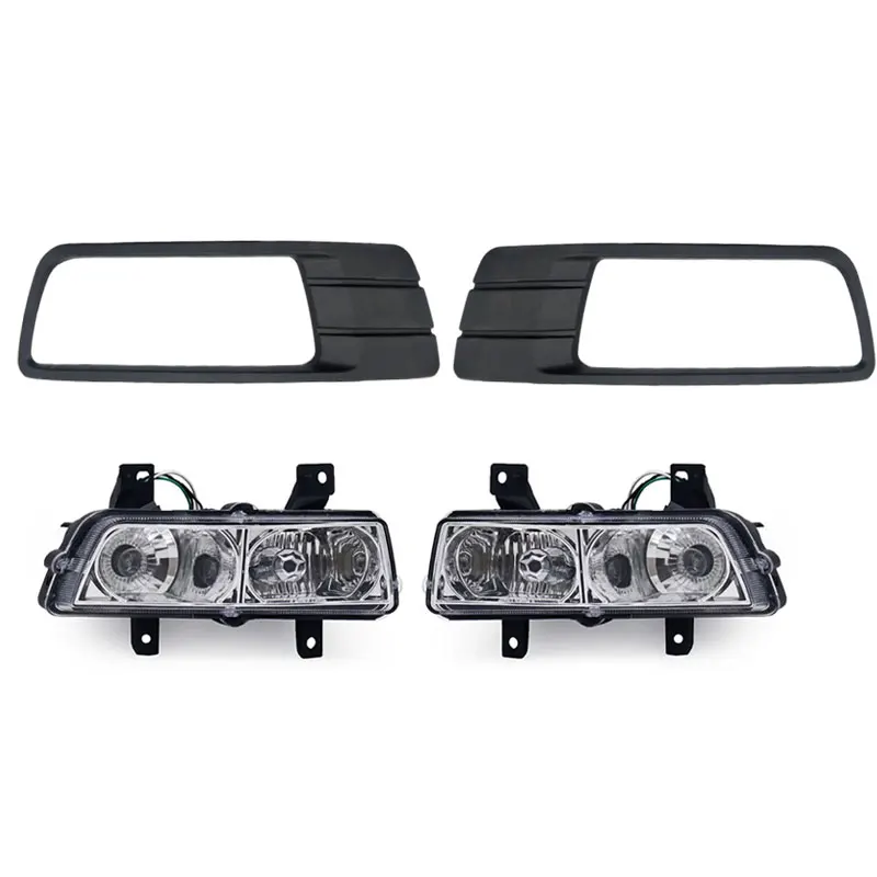 Car Accessories For Geely Emgrand EC718 EC7 2009 2010 2011 2012 Front Bumper Fog Light Driving Lamp Daytime Running Light Frame