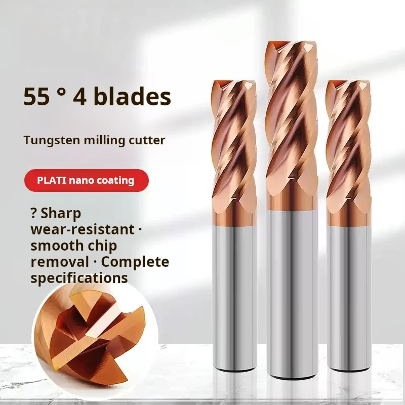 

Arestun HRC55 Carbide End Mill 4Flutes Milling Cutter Alloy Coating Tungsten Steel CNC Maching Endmills