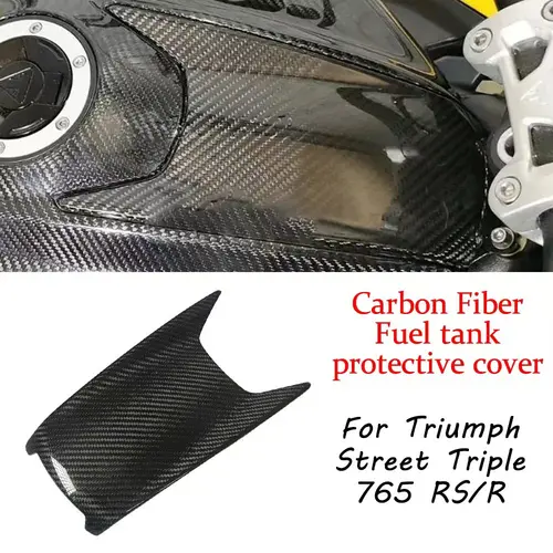 ストリートトリプル 765RS/R moto2 2023 2024 100% カーボンファイバー燃料タンクシェル、燃料タンク保護カバー、オートバイアクセサリー b