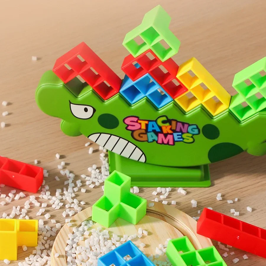 

Fun Balance Stacking Building Block& Dinosaur Tetris Design% Educational Puzzle* Board Game For Kids Adults Family Party Gifts