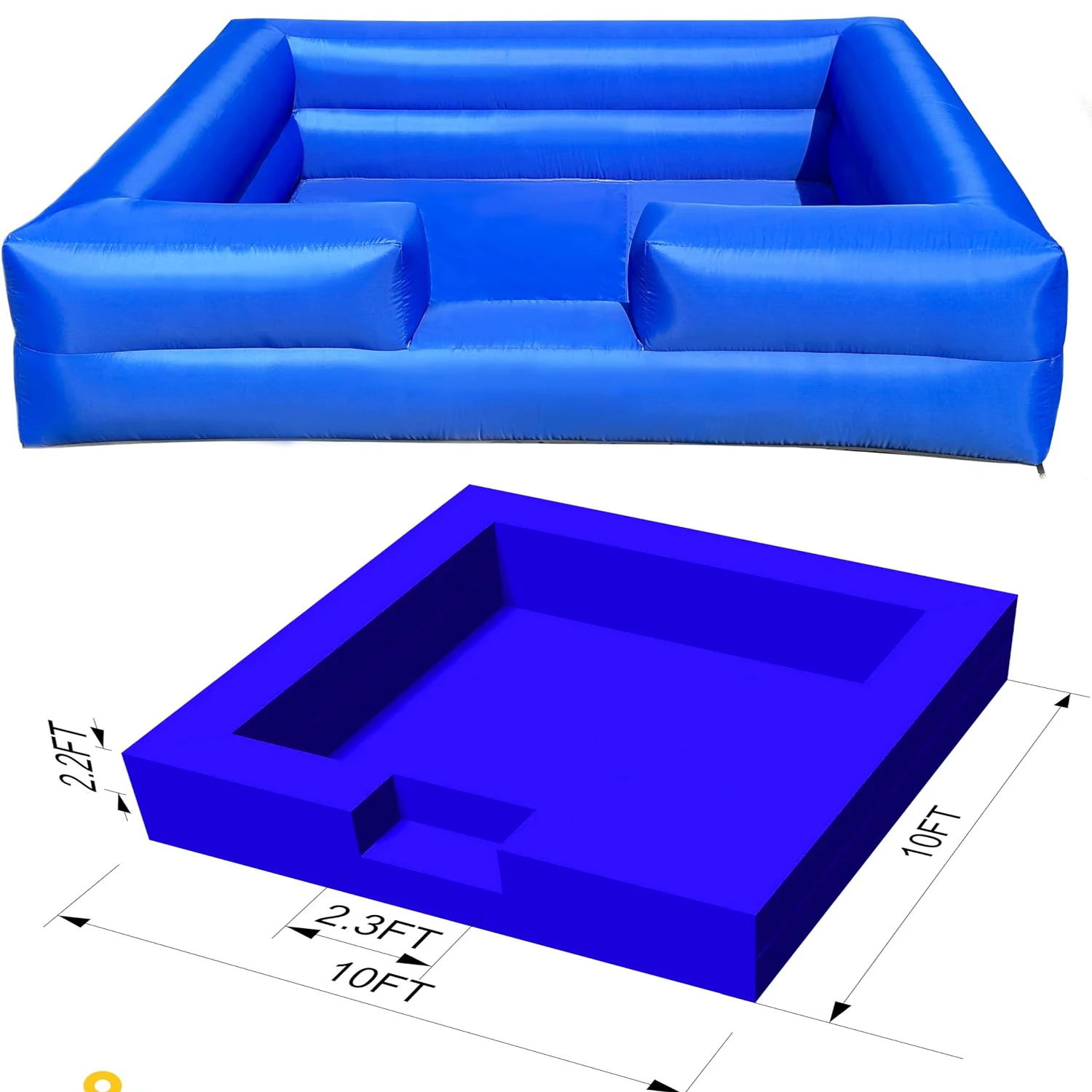 Fosse à balles en mousse gonflable portable, souffleur intégré, fosse à balles pour les activités intérieures et extérieures, facile à installer, 10 pieds