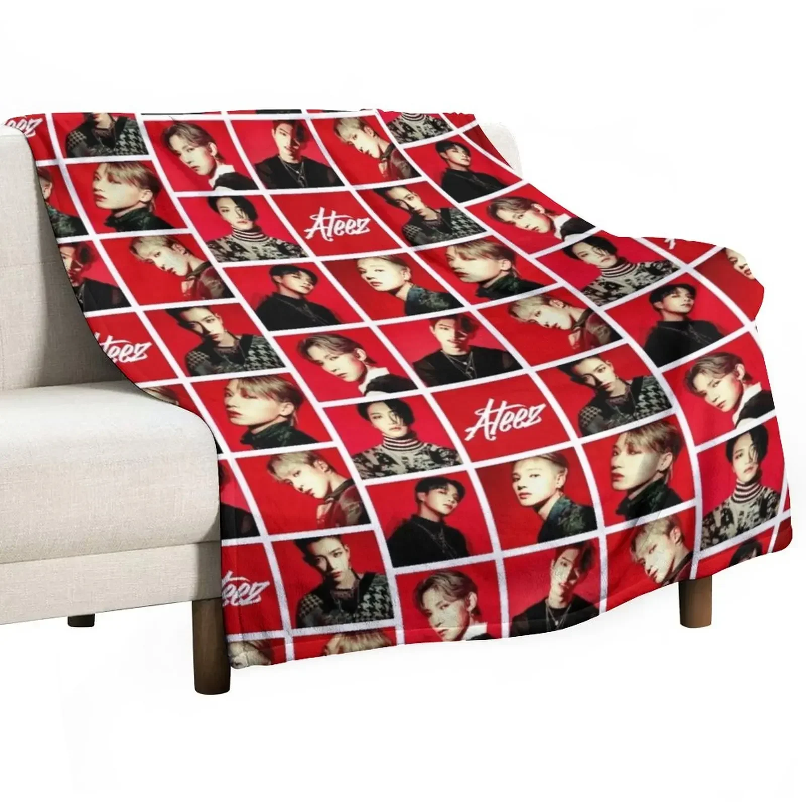 

Ateez Throw Blanket Shaggy Flannel Fabric valentine gift ideas Bed linens Blankets