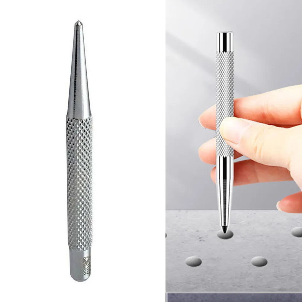 1pc Knurled Centre Punch Metal Hardened Carbon Steel Spot Dot Center Carbon Steel Center Punches Home Hand Drilling Tools