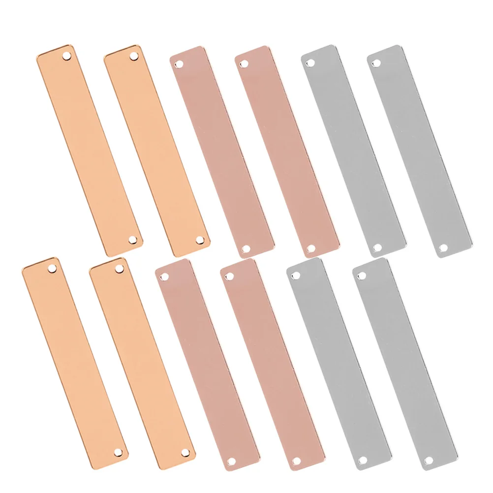 18Pcs Metal Stamping Blanks Copper Charms DIY Craft Accessories Keychain Jewelry Making Pendants Blank Stamping Tags