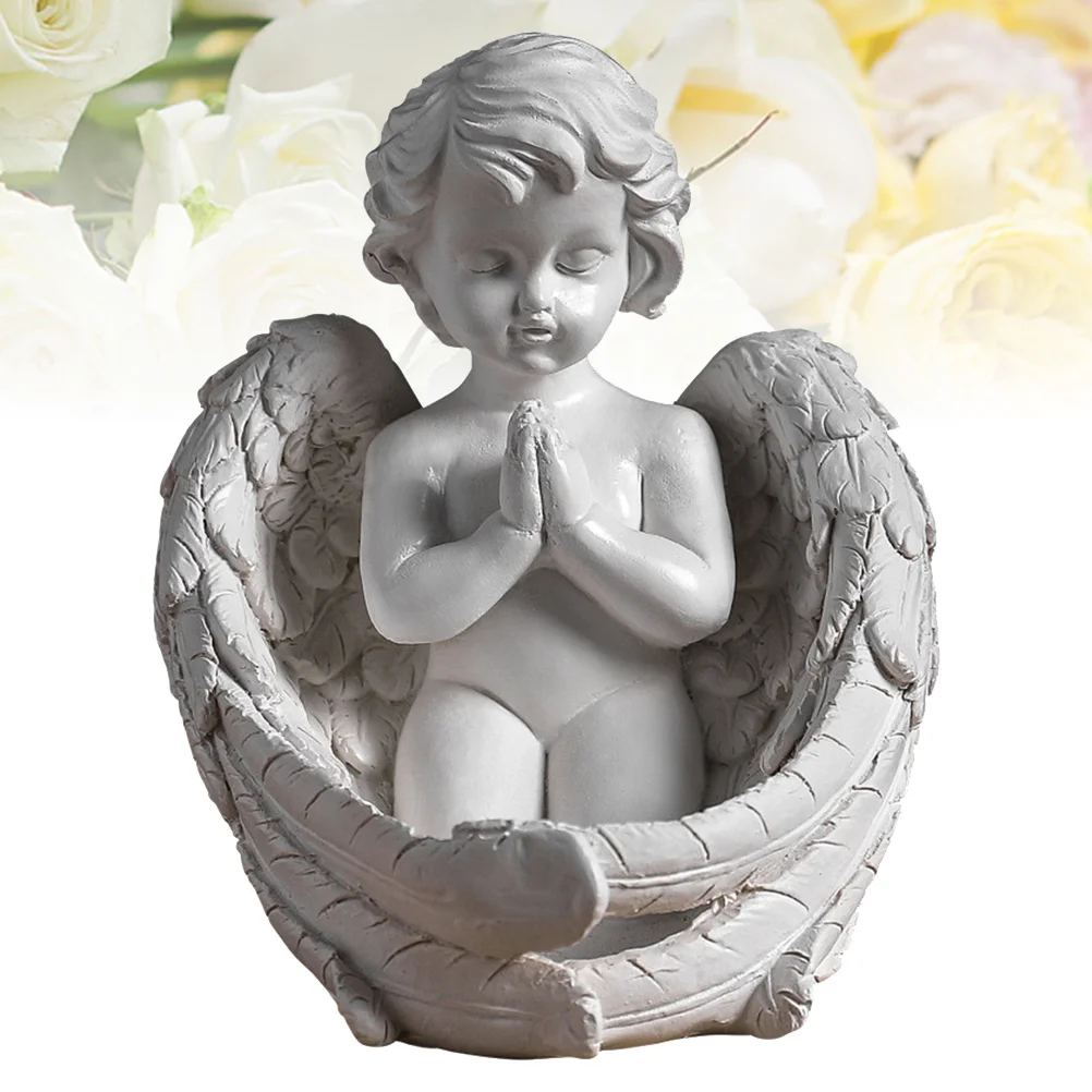 

1Pcs Resin Angel Decoration Vintage Little Girl Prayer Statue Exquisite Office Home Desk Ornament Gift Angel Figurine