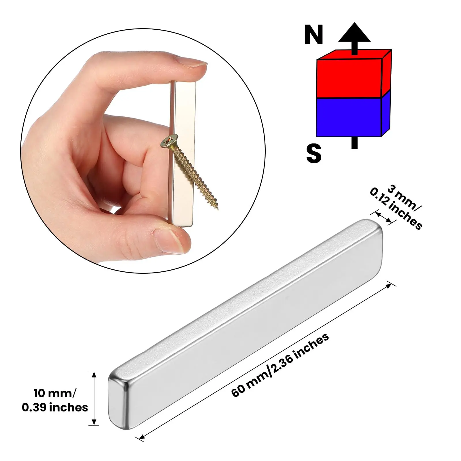 

Neodymium Bar Magnet Rectangular Rare Earth Magnet Thin Bar Magnet Heavy Duty Magnet Strip with Double Sided Adhesive Wholesale