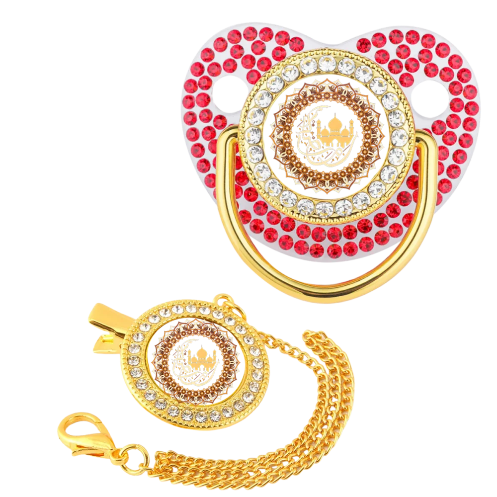 Muslin Print  Baby Pacifier Clip Newborn Soother Silicone Teething Chew Toy Calm Comfort Infant Gift