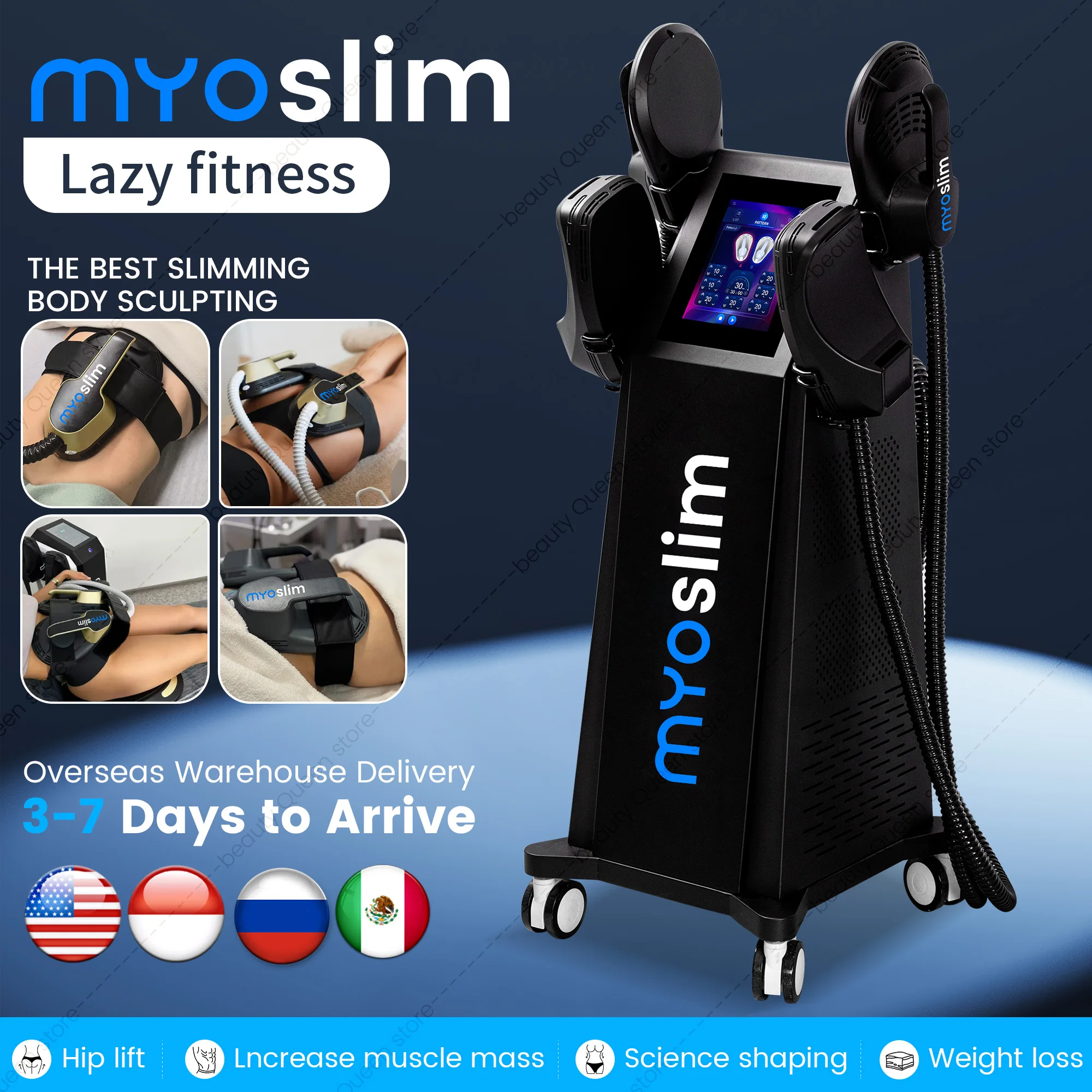 

Аппарат для коррекции фигуры Myosilm EMS с радиочастотной технологией, для формирования мышц, сжигания жира и снижения веса, мощностью 6500 Вт