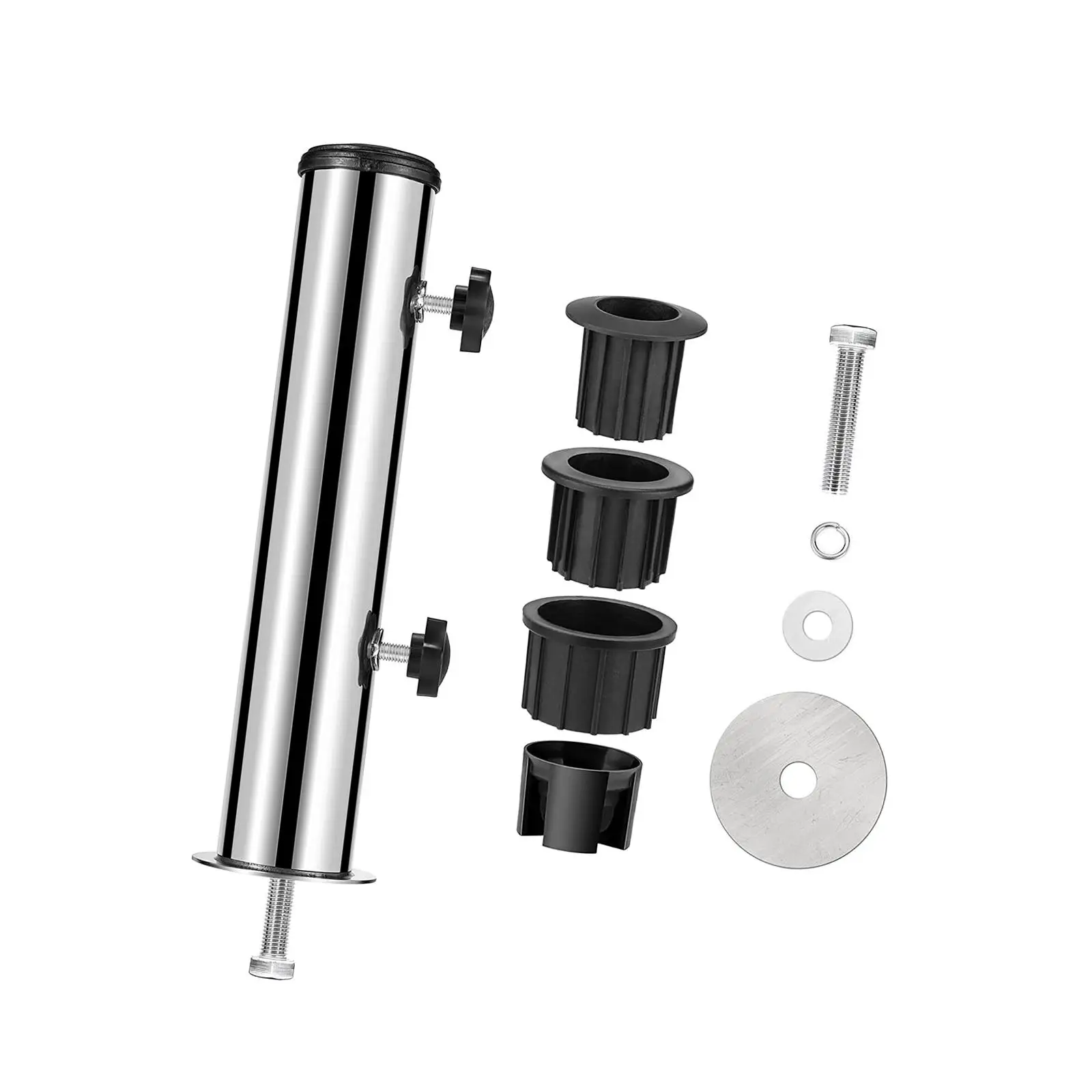Umbrella Base Stand Tube Umbrella Mount Heavy Duty Umbrella Clamp Replacement Parasol Steel for Docks Lawn Yard Garden Backyard image 2