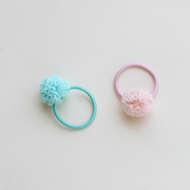 2pcs/lot Ball Student color Beads Hair Rope Girls Hair Accessories Ponytail Elastic Hair Band Hair Tie