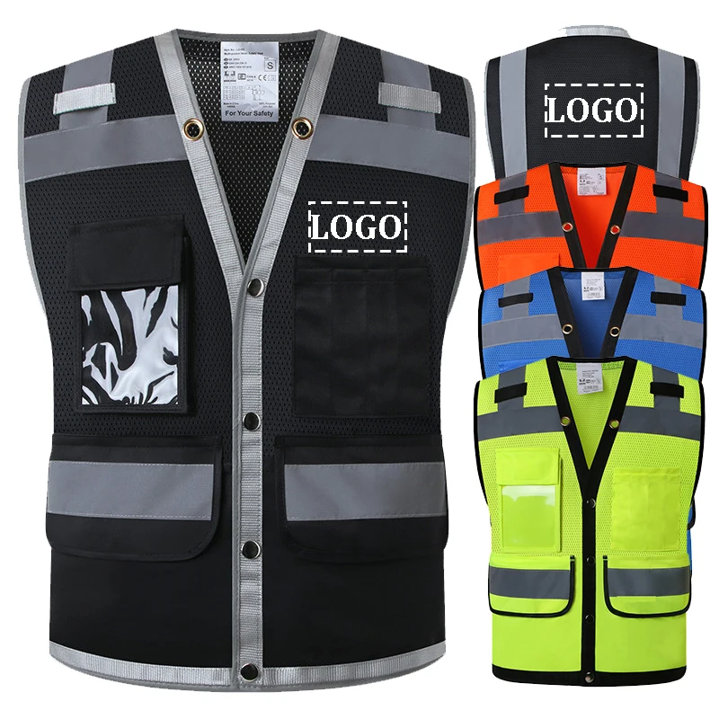 Hi Vis Safety Vest Mesh Reflective Work Vest for Warehouse Construction Hi Viz Work Wear Vest Logo or Text Custom