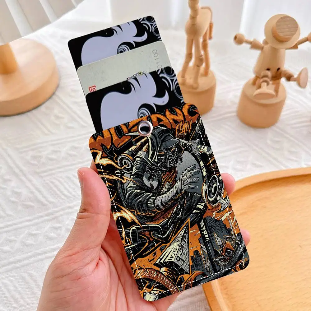 Singer WU-T--TANG Cool CLAN Style PU حامل بطاقة الوصول مع سلسلة مفاتيح - حماية تنفيذية لبطاقة البنك، مترو الأنفاق، حافظة بطاقات الحافلة #5