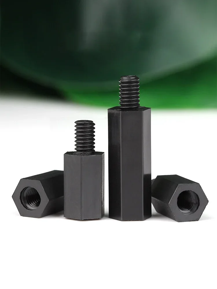 M2 M2.5 M3 M4 M5 M6 Black Nylon Hex Male Standoff Spacer Pillar Mount Thread PCB Plastic Hexagon Motherboard Bolt Spacing Screw