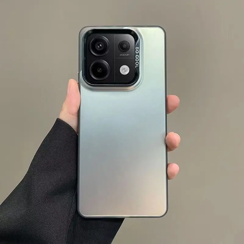 غطاء خلفي صلب لـ Xiaomi Redmi Note ، جلد الشفق المعدني ، ليزر غير لامع ، فاخر ، Redmi Note 13 Pro Plus ، 5G