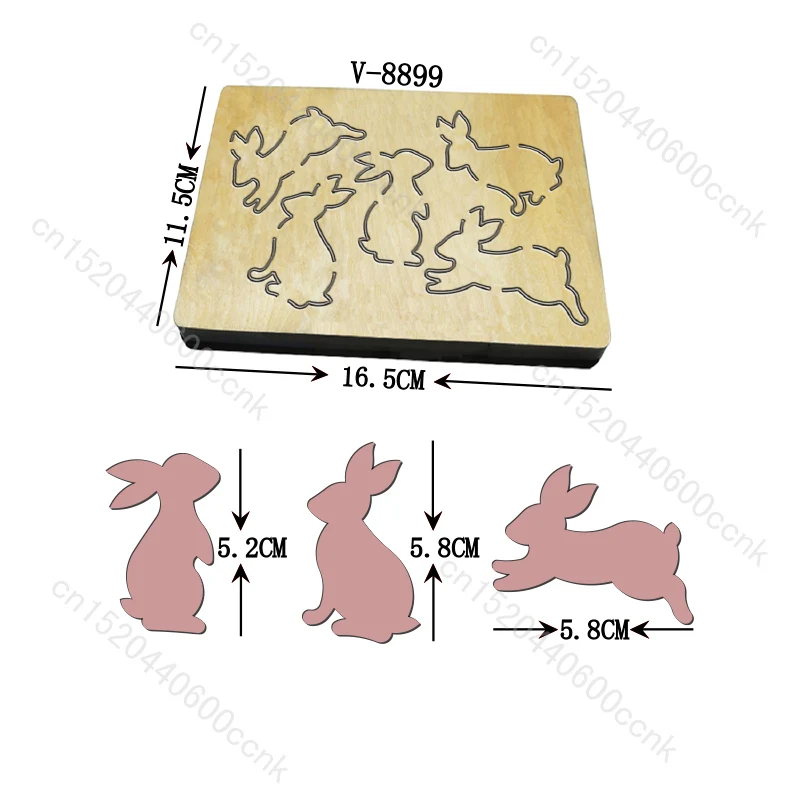 

Wooden Rabbit Cutting Dies for Scrapbooking, Multiple Sizes, V-8899, New