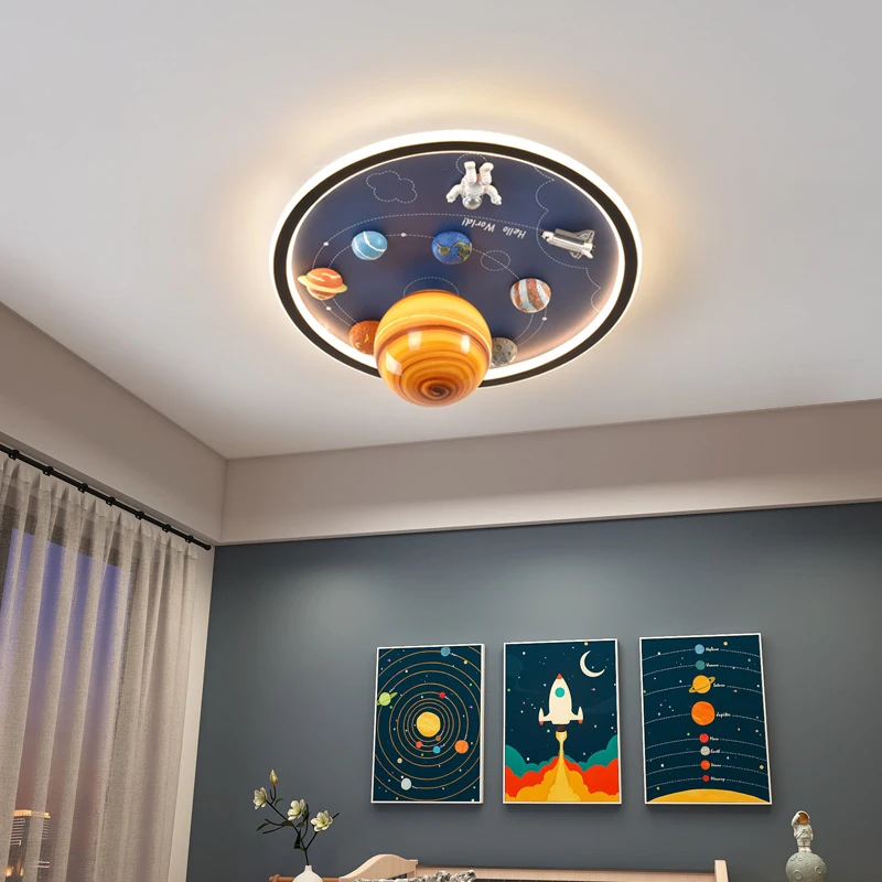 

Astronaut Space Planet LED Ceiling Lamp Creative Cartoon Bedroom Children's Room Nursery Modern Fashion Boy Decorative Lighting