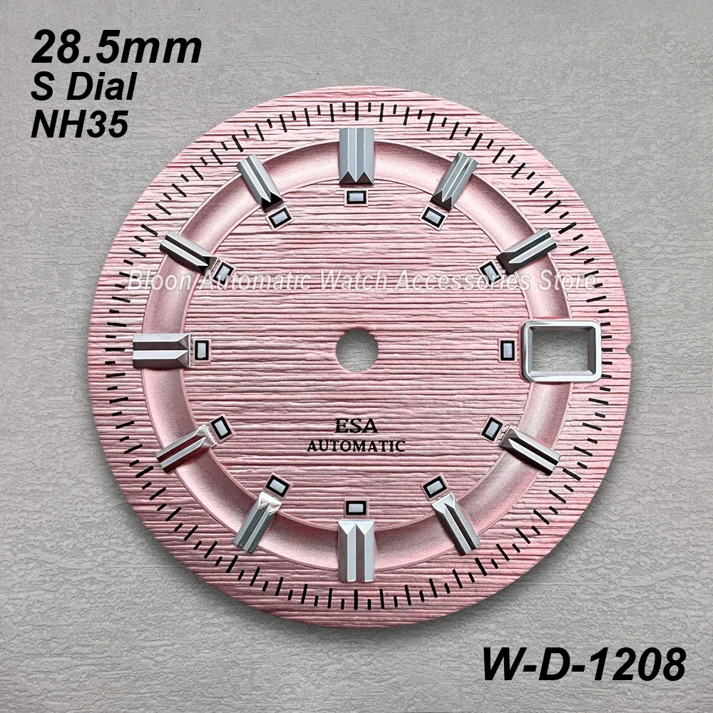 28.5mm S Dial Suitable For NH35/36/4R/7S Automatic Movement Few Green Luminous High-quality Watch Modification Accessories