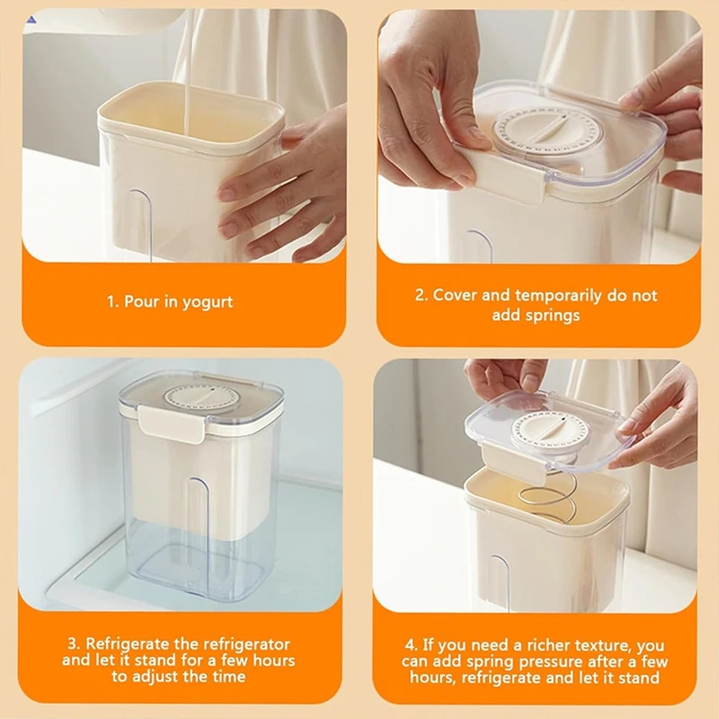 حار!! مصفاة زبادي بغطاء ، فلتر دقيق ، مؤقت للعد التنازلي ، مصفاة غربال الطعام العصير القابلة لإعادة الاستخدام