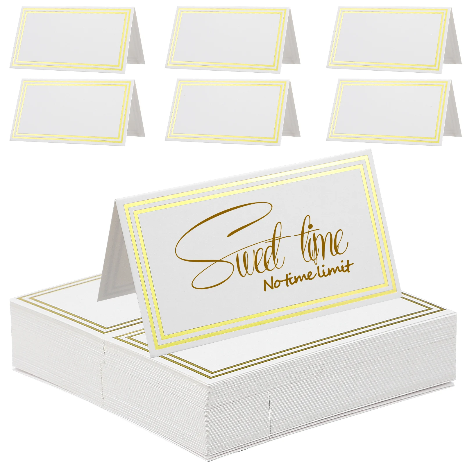 

60 Pcs Table Cards Place Cards Paper Thick Tough Bronzing Edges Modern Design Wedding Party Banquet Feasts Housewarming Name