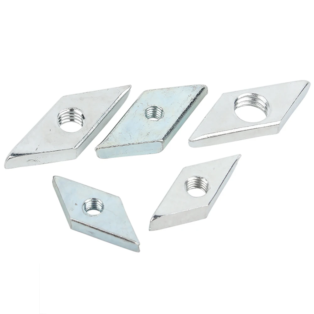 Parallelogram Nut M4M5M6M8M10 Diamond Carbon Steel Galvanized Zinc Plated Carbon Steel Block Compatible Nut for Aluminum Profile