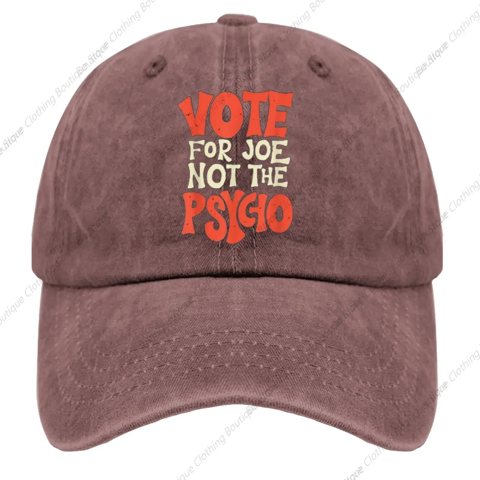 

Vote for Joe Not The Psycho Hats for Men Cowboy Funny Trucker Unisex Black Happy Dad Hats Gift Hat Slogan Hat, Wine Red