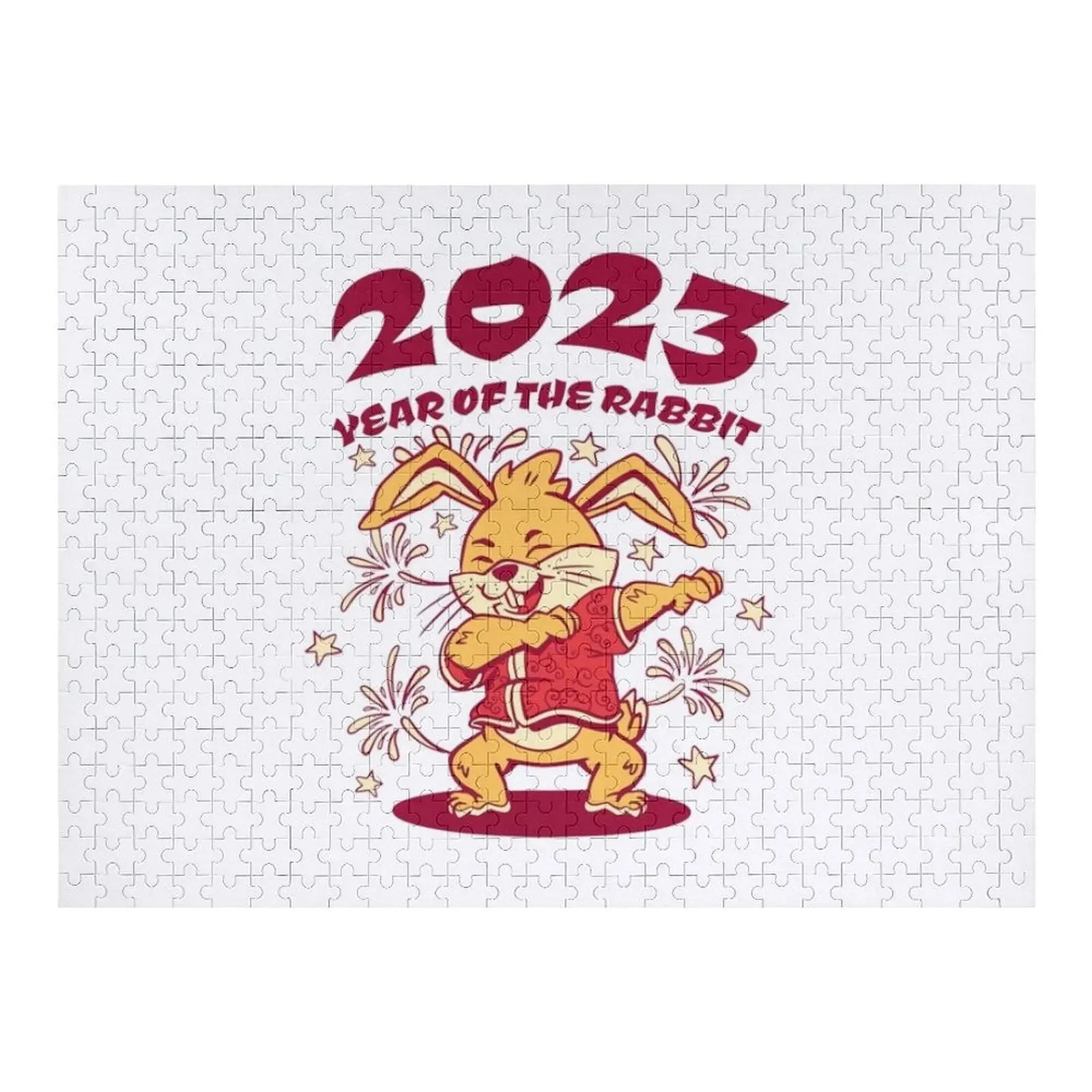 

Год кролика 2023. Новогодний пазл с дизайном кролика. Персонализированное имя. Персонализированное фото. Подарочная головоломка.