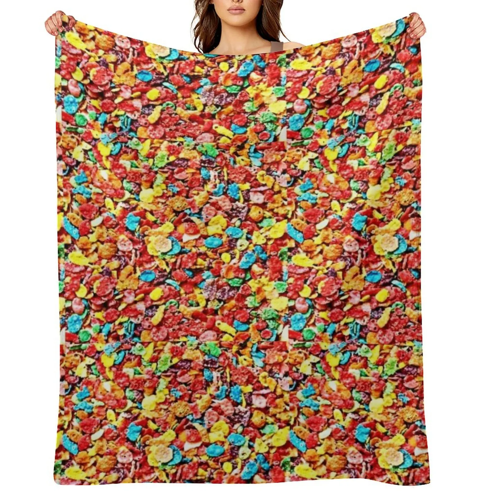 

Fruity Cereal Throw Blanket Luxury Bed warm winter Furry Blankets