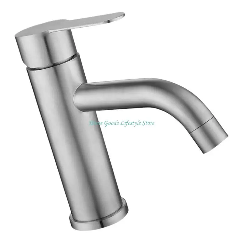 E74E Practical Single Basins Mixer Tap Convenient for Hot and Cold Water with Textured Rubber Base Daily Casual Use