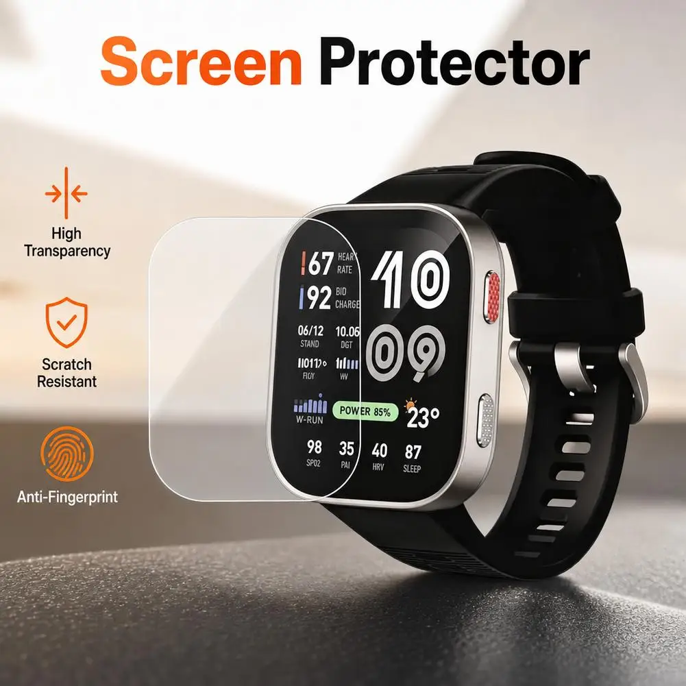 1/2/3/4PCS Screen Protector for Amazfit Bip Max 3D Curved Screen Protector Ultra-HD Full Coverage Protective Film Accessories