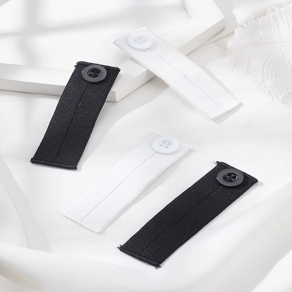 

4Pcs 2 Colors Elastic Waist Extenders Adjustable Resin Button Waistband Extender for Unisex Jeans Pants Mixed Color 25x83mm