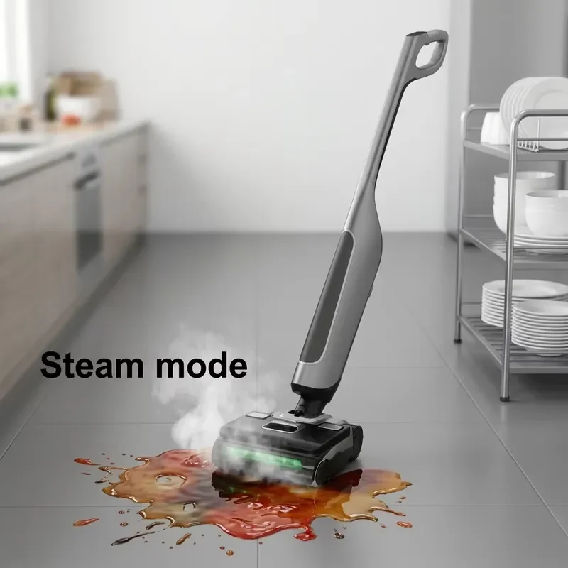 Eco Friendly Hot Air Drying Floor Cleaner Self Cleaning Vacuum Wet Dry Mop High Quality Daily Home Cleaning Device Efficient