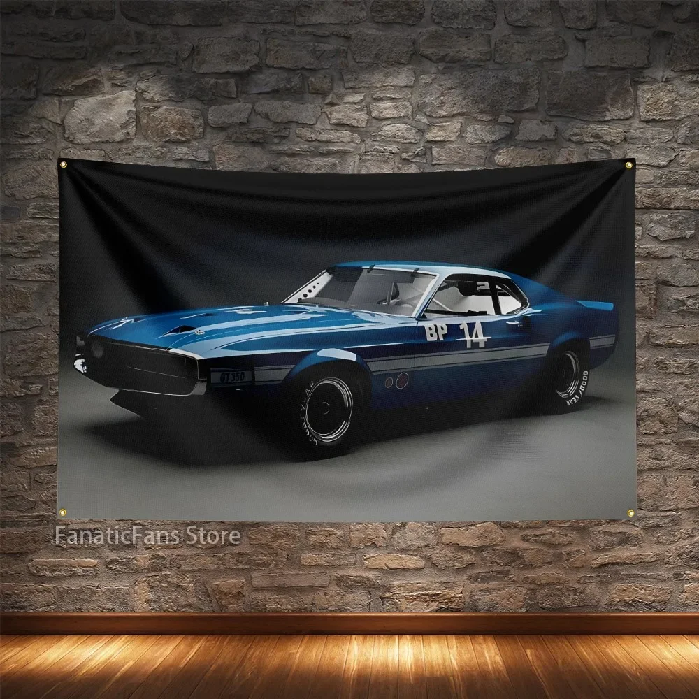 Classic High Horsepower Conversion Car Flag Polyester Digital Printing Super Racing Cars Banner For Decoration