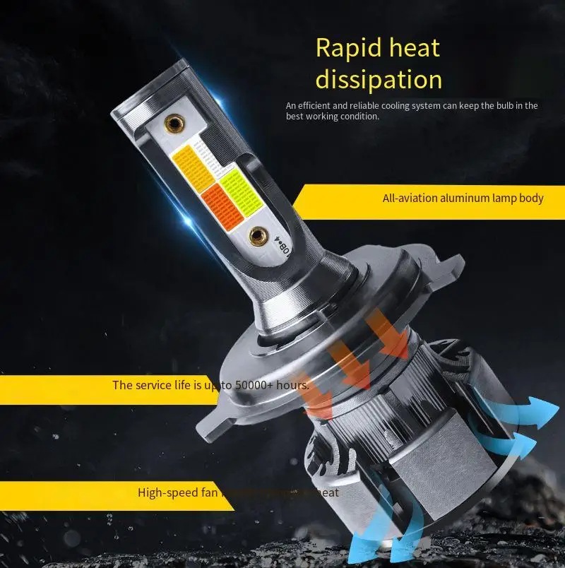

4 Colors H4 LED Headlight Bulbs 12V 20W 6000K 3000K 10000K 900K Car Light Hi Lo Beam