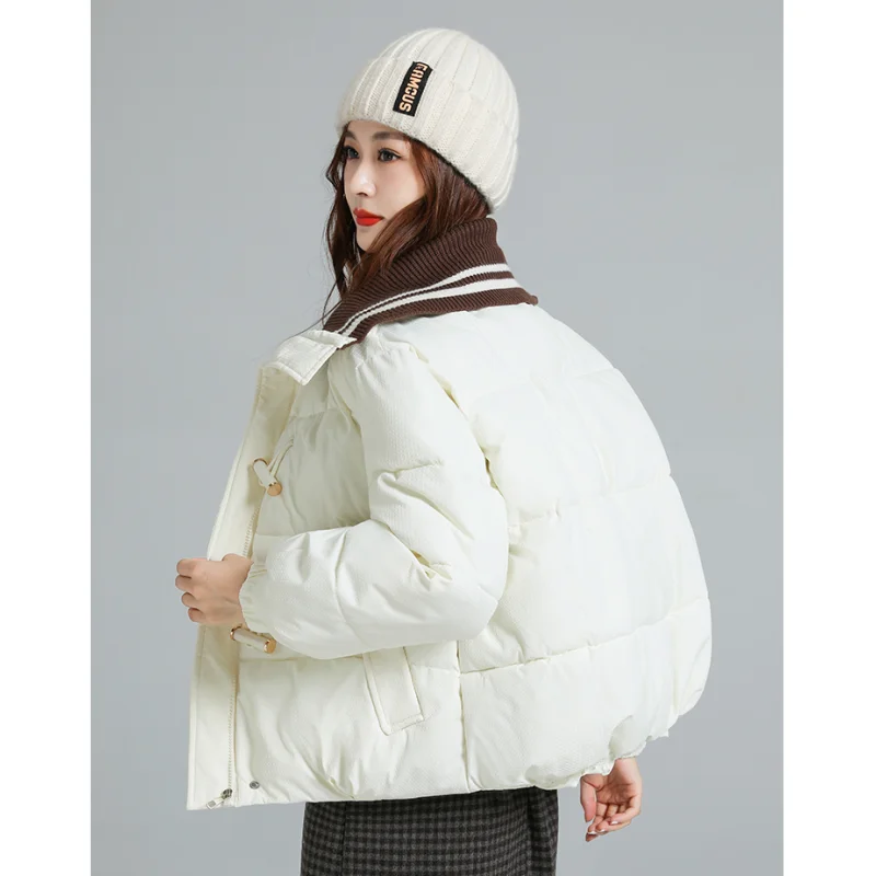 Women's Down Puffer Jackets White Winter Korean Fashion Y2K Style Baggy Black Thickening Warm NEW Female Coat Cotton Outwear