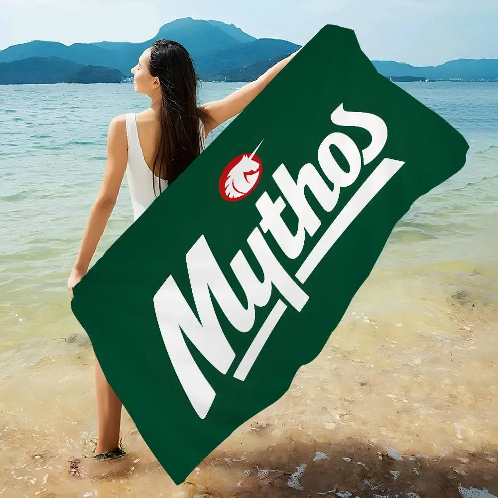vintage beer brands M-Mythos G-Greek logo Microfiber Beach Towel Absorbent Quick dry Soft Yoga Resort Mountain Climbing Towel