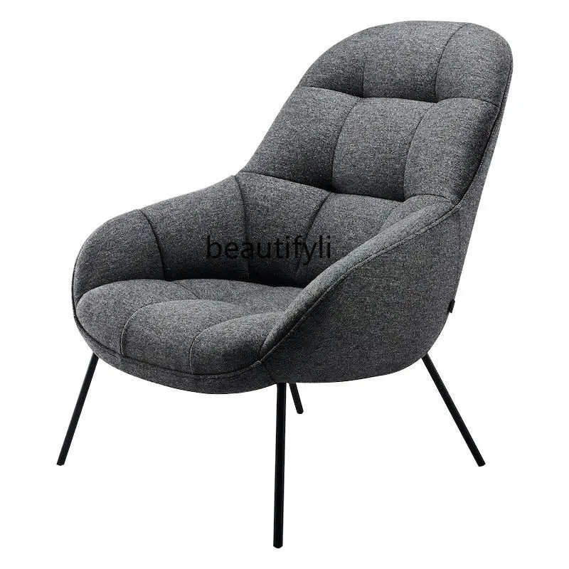 Cream Style Light Luxury Nordic Fabric Designer Leisure Single Minimalist Modern Balcony Lazy Sofa Chair Ghost Chair