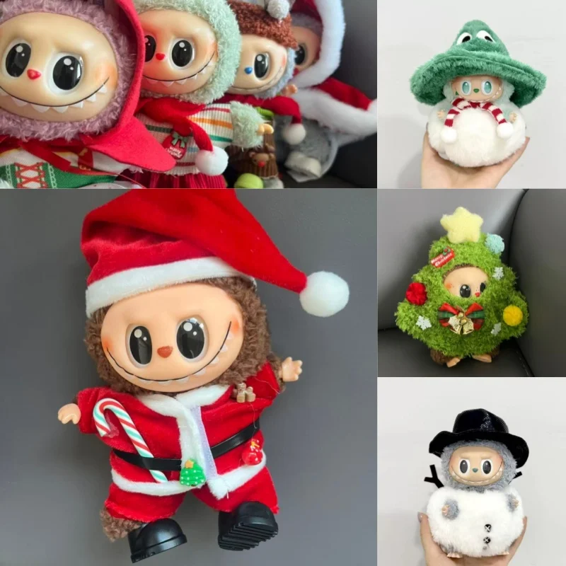 

Новинка 2023 года, 15 17 см для костюма Labubu, сменный рождественский костюм ручной работы, снеговик, рождественская елка, аксессуары для одежды