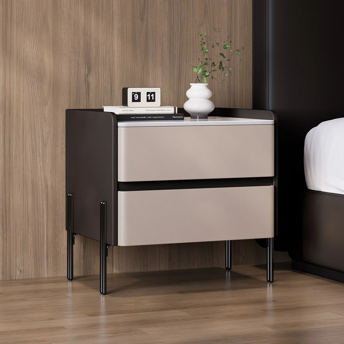 Wooden Corner Storage Bedside Table Storage Locker Vintage Bedside Table Decor Design Muebles Para Hogar Recamera Furniture