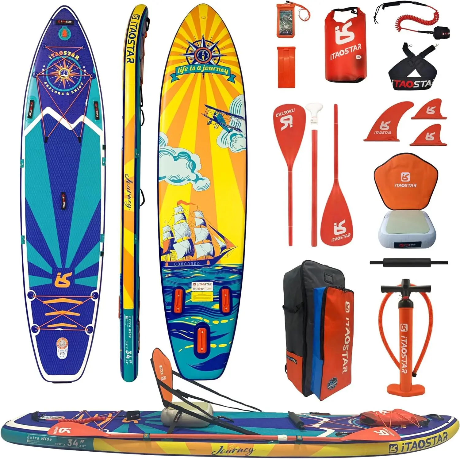 Extra Wide Paddle Board for Better Balance, Inflatable Stand Up Paddle Board with Premium SUP Accessories