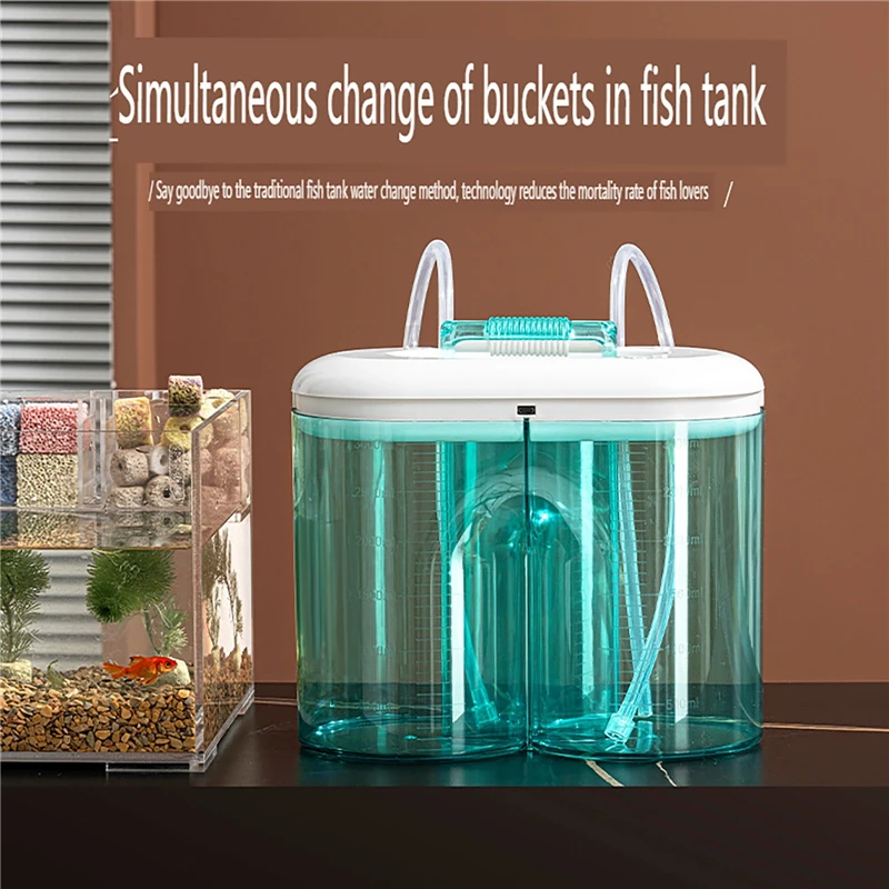 

Automatic Aquarium Synchronous Water Changer Fish Tank Water Changing Bucket with 3000ml Water Tank Dual Aquarium Cleaning Tools