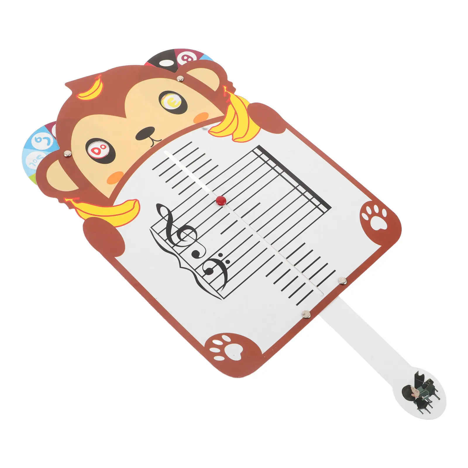 

Cute Cartoon Monkey Music Learning Card Portable Movable for Kids Piano Note Recognition Music Theory Teaching Tool