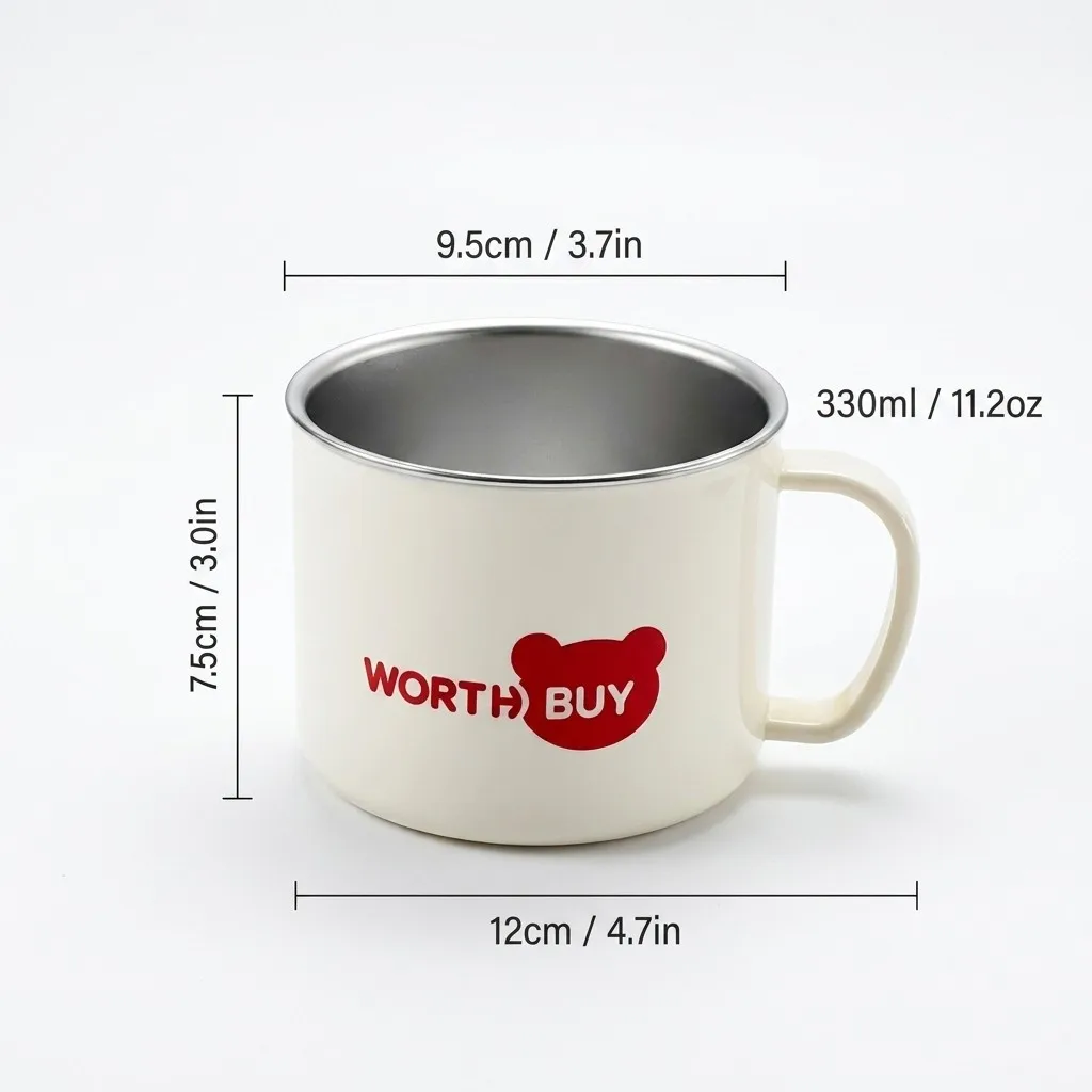 Kawaii Koffiemok met Deksel 316 RVS Theekop Anti-Verbrandings Esthetisch Drinkgerei Draagbare Ontbijt Waterbekers Huis Kantoor