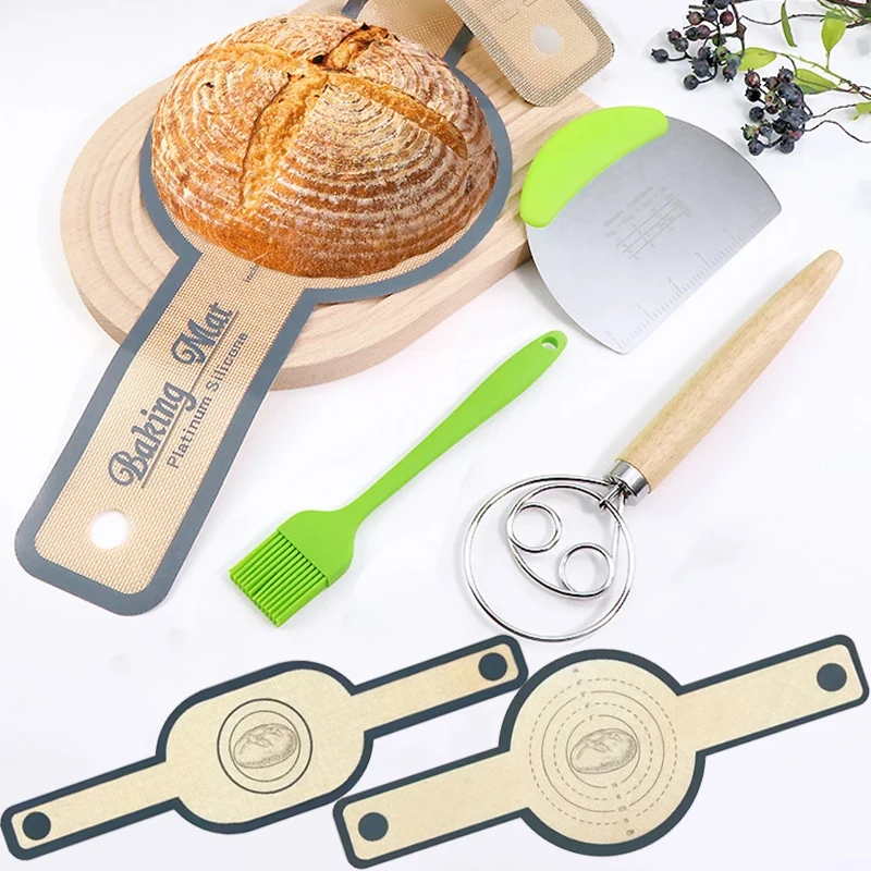 Silicone Bread Sling for Dutch Oven Portable Long Handles Non-Stick Reusable Mat Sourdough Bread Baking Tool for Home DIY Baking