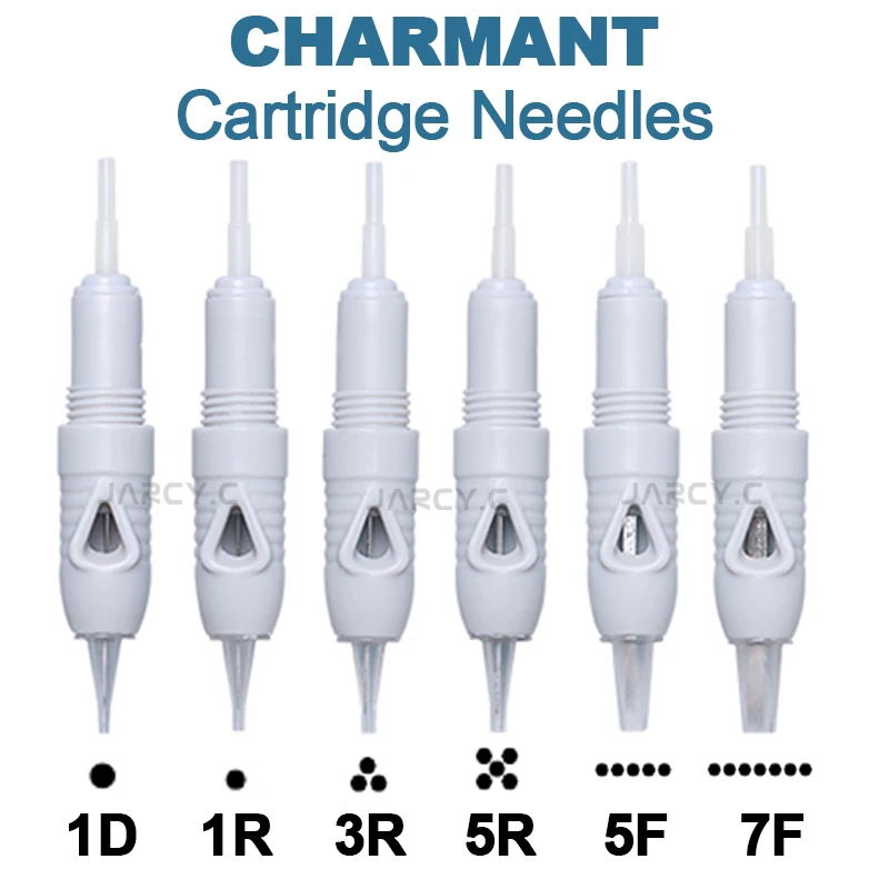 Cartouche de Microblading à Vis de Poulet de 8mm pour Stylo Machine Charmant PMU, Accessoire de Tatouage pour Maquillage Continu, 100 Pièces, 1R 3R 5R