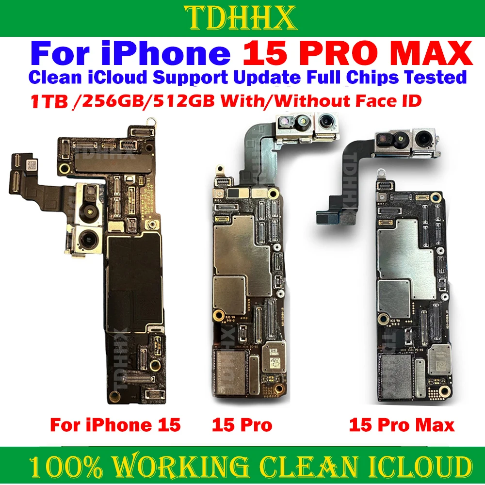 Esim USA Version LL/A Mainboard For iPhone 15 Pro Max / 15Pro Clean iCloud Logic Board Full Chips Working 15Plus Motherboard