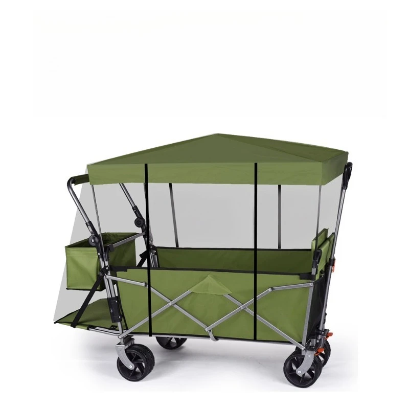 

Camper Children can lie down Outdoor camping cart Folding large trailer Extended can sit back with hood