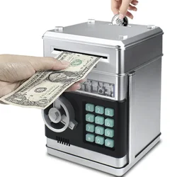 Child Gift Electronic Password Money Box Coins Cash Saving Money Box Counter Code Key Lock Piggy Bank Automatic Mini Safe