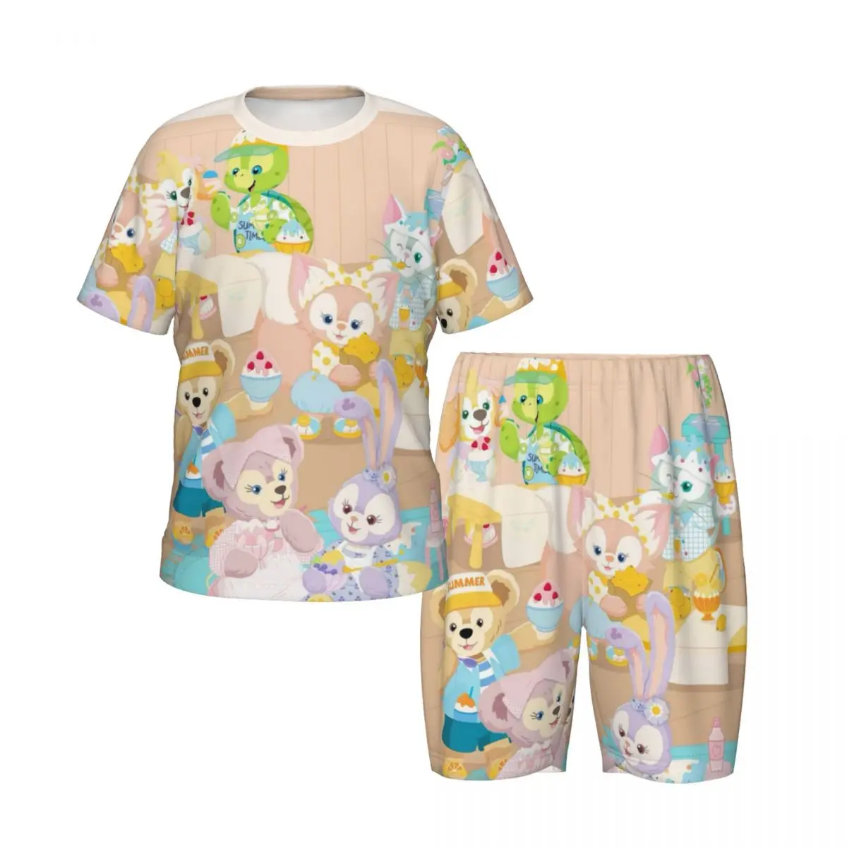 boy's girl's Pajamas Set Disney Duffy Bear Down Tops and Shorts Pajama 2 Piece Pyjama Nightwear Loungewear