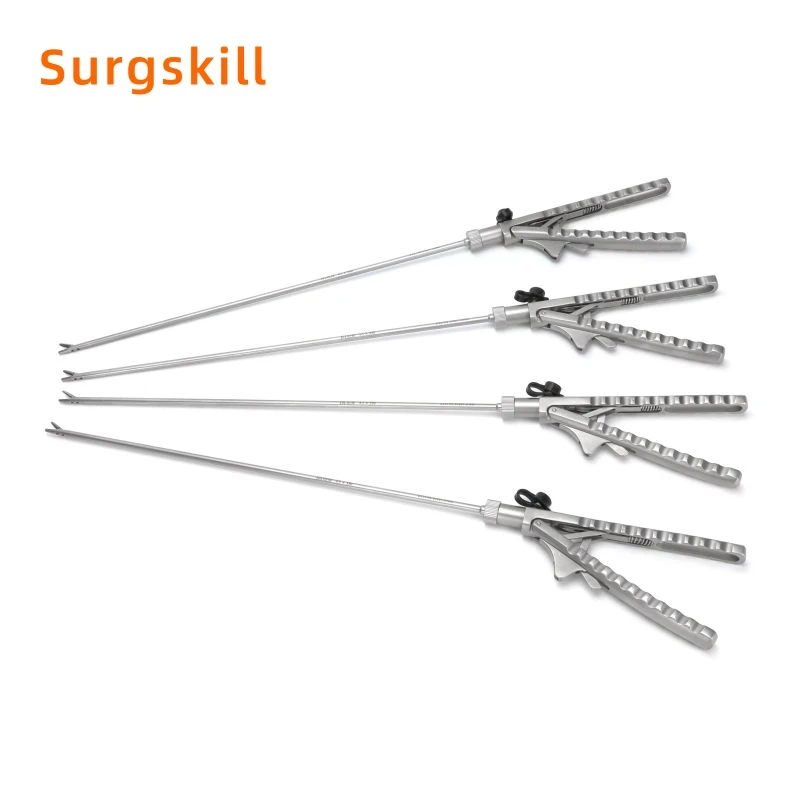 Medical Use Laparoscopic Needle Holder J&J Type Straight And Curved Jaw 5mm 330mm Length